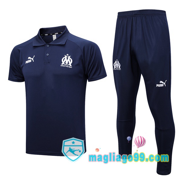 Magliago - Passione Maglie Thai Affidabili Basso Costo Online Shop | Marsiglia OM Polo Maglia Uomo + Pantaloni Blu Royal 2023/2024