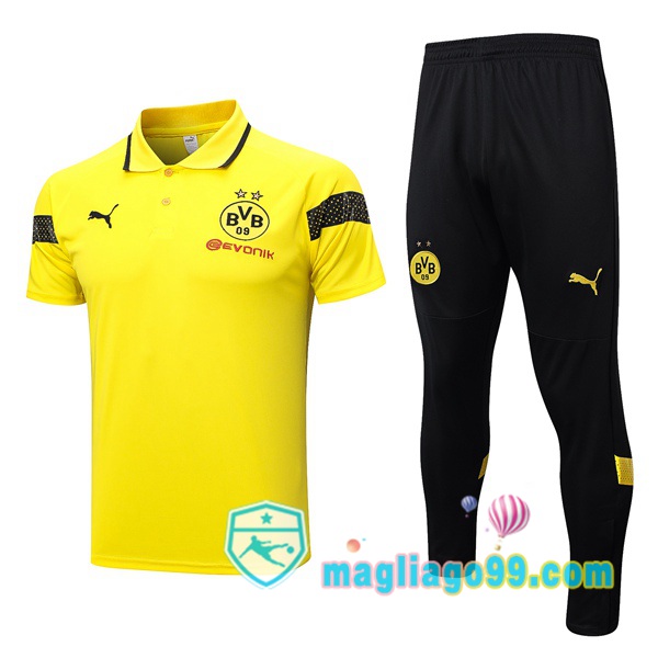 Magliago - Passione Maglie Thai Affidabili Basso Costo Online Shop | Dortmund BVB Polo Maglia Uomo + Pantaloni Giallo 2023/2024