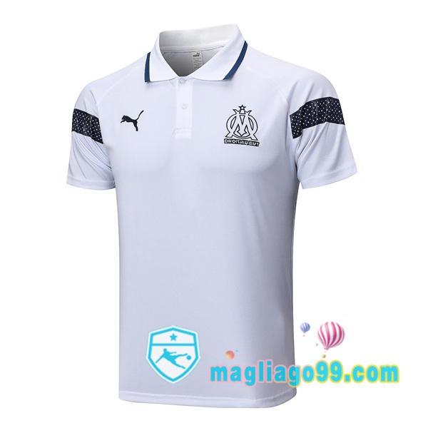 Magliago - Passione Maglie Thai Affidabili Basso Costo Online Shop | Marsiglia OM Polo Maglia Uomo Bianco 2023/2024