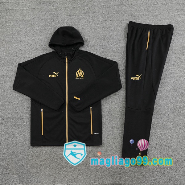 Giacca Con Cappuccio Marsiglia OM Nero 2023/2024