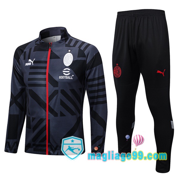 Magliago - Passione Maglie Thai Affidabili Basso Costo Online Shop | Giacca Da Allenamento AC Milan Nero 2023/2024