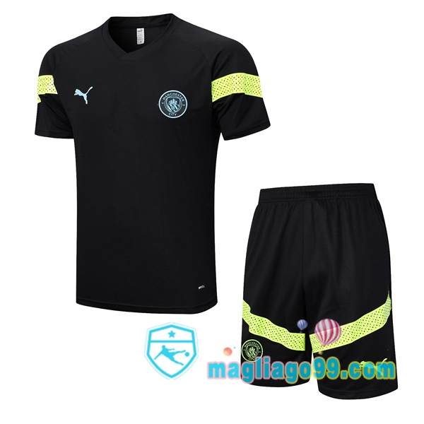 Magliago - Passione Maglie Thai Affidabili Basso Costo Online Shop | Tuta Maglie Allenamento Manchester City + Shorts Nero 2023/2024