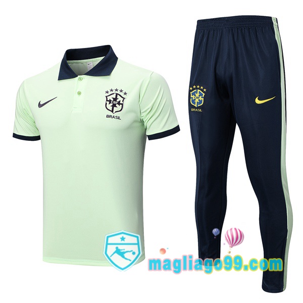 Magliago - Passione Maglie Thai Affidabili Basso Costo Online Shop | Brasile Polo Maglia Uomo + Pantaloni Verde 2023/2024