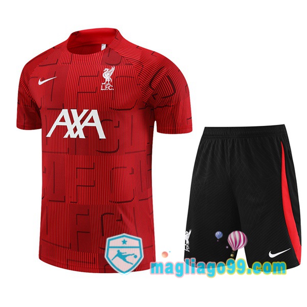 Magliago - Passione Maglie Thai Affidabili Basso Costo Online Shop | Tuta Maglie Allenamento FC Liverpool + Shorts Rosso 2023/2024