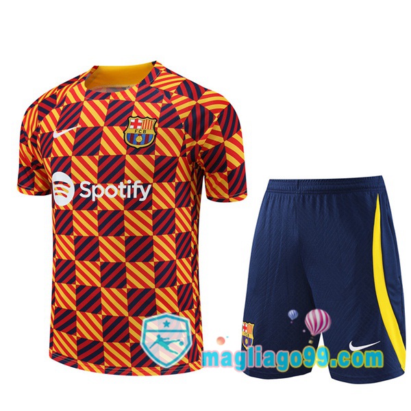 Magliago - Passione Maglie Thai Affidabili Basso Costo Online Shop | Tuta Maglie Allenamento FC Barcellona + Shorts Giallo 2023/2024