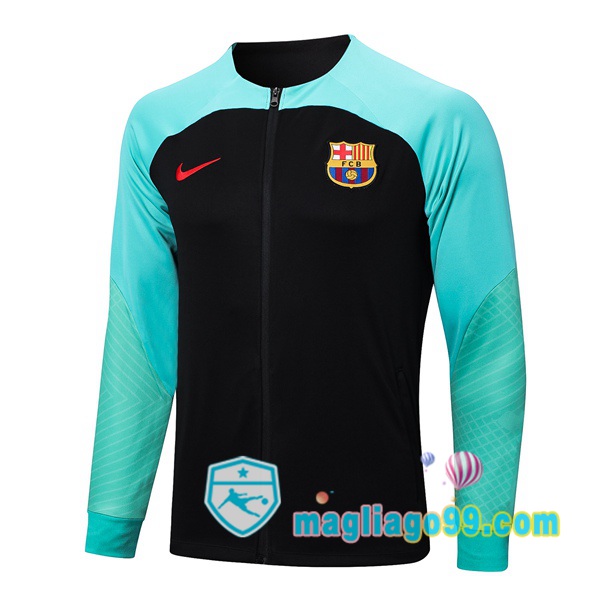 Magliago - Passione Maglie Thai Affidabili Basso Costo Online Shop | Giacca Da Allenamento FC Barcellona Nero Verde 2023/2024