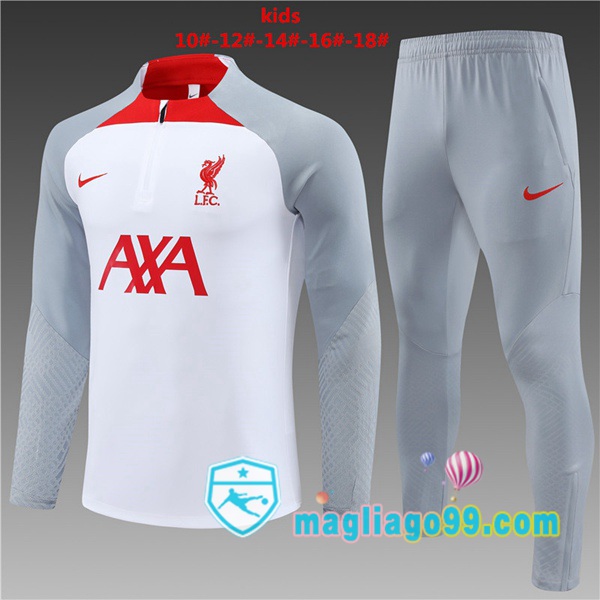 Magliago - Passione Maglie Thai Affidabili Basso Costo Online Shop | Tuta da Allenamento FC Liverpool Bambino Bianco 2023/2024