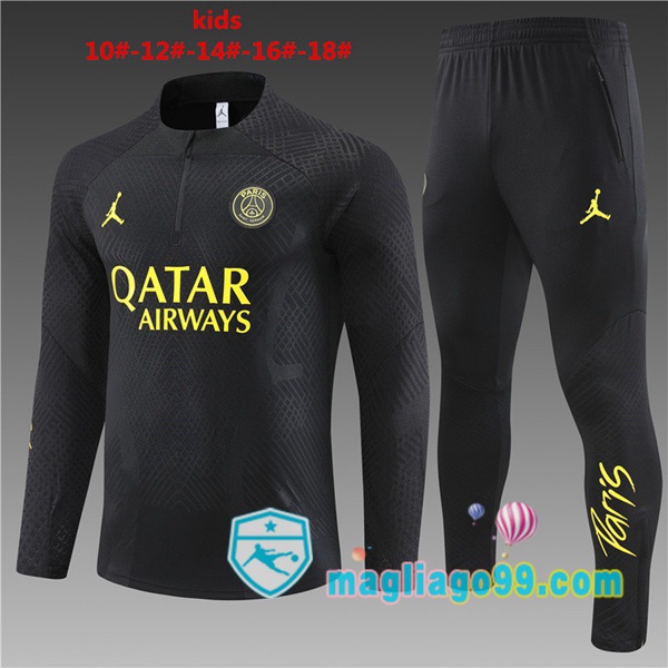 Magliago - Passione Maglie Thai Affidabili Basso Costo Online Shop | Tuta da Allenamento Paris PSG Bambino Nero 2023/2024