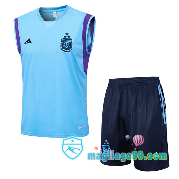 Magliago - Passione Maglie Thai Affidabili Basso Costo Online Shop | Gilet Calcio Argentina + Shorts Blu 2023/2024