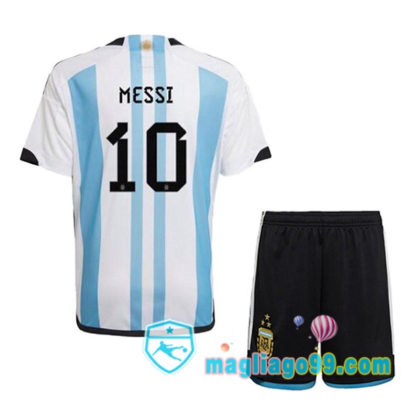 Magliago - Passione Maglie Thai Affidabili Basso Costo Online Shop | 3 Stelle Nazionale Maglia Calcio Argentina (MESSI 10) Bambino Prima Blu Bianco 2022/2023