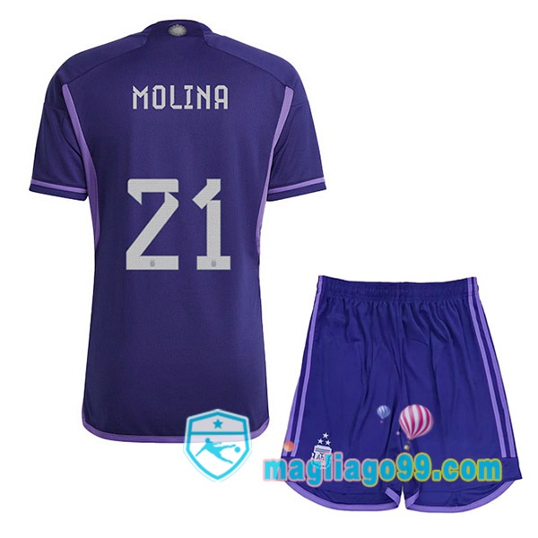 Magliago - Passione Maglie Thai Affidabili Basso Costo Online Shop | 3 Stelle Nazionale Maglia Calcio Argentina (DYBALA 21) Bambino Seconda Porpora 2022/2023