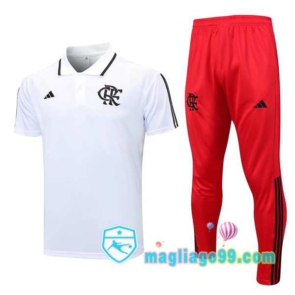 Magliago - Passione Maglie Thai Affidabili Basso Costo Online Shop | Flamengo Polo Maglia Uomo + Pantaloni Bianco 2023/2024