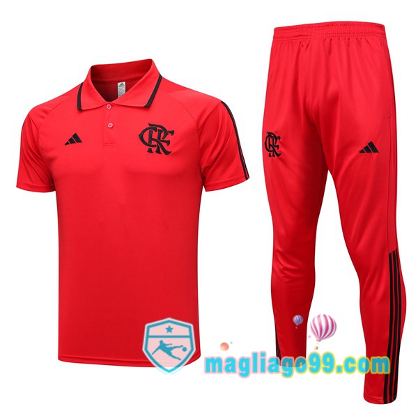 Magliago - Passione Maglie Thai Affidabili Basso Costo Online Shop | Flamengo Polo Maglia Uomo + Pantaloni Rosso 2023/2024