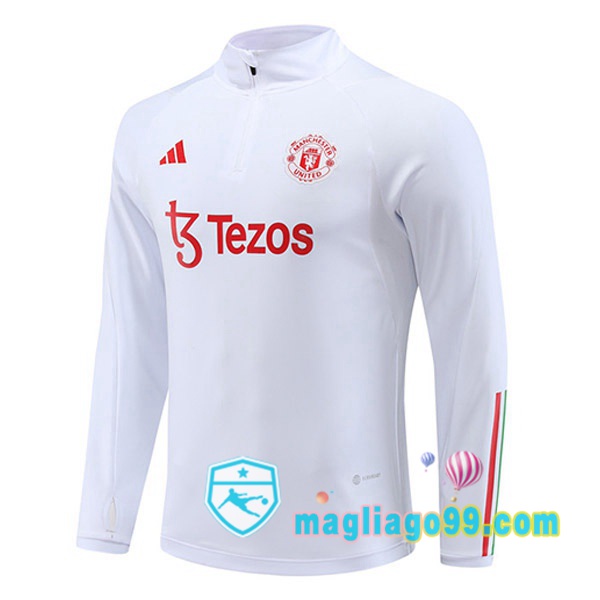 Magliago - Passione Maglie Thai Affidabili Basso Costo Online Shop | Felpe Allenamento Manchester United Bianco 2023/2024
