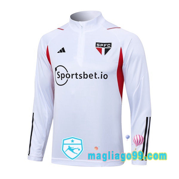 Magliago - Passione Maglie Thai Affidabili Basso Costo Online Shop | Felpe Allenamento Sao Paulo FC Bianco 2023/2024