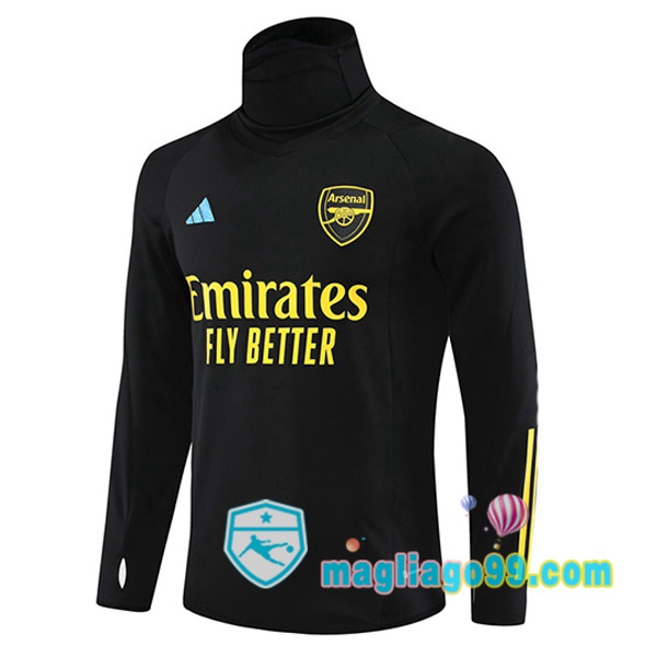 Magliago - Passione Maglie Thai Affidabili Basso Costo Online Shop | Felpe Allenamento Arsenal Collo Alto Nero 2023/2024
