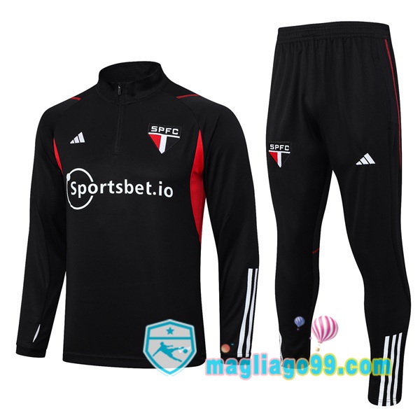 Magliago - Passione Maglie Thai Affidabili Basso Costo Online Shop | Tuta da Allenamento Sao Paulo FC Nero 2023/2024