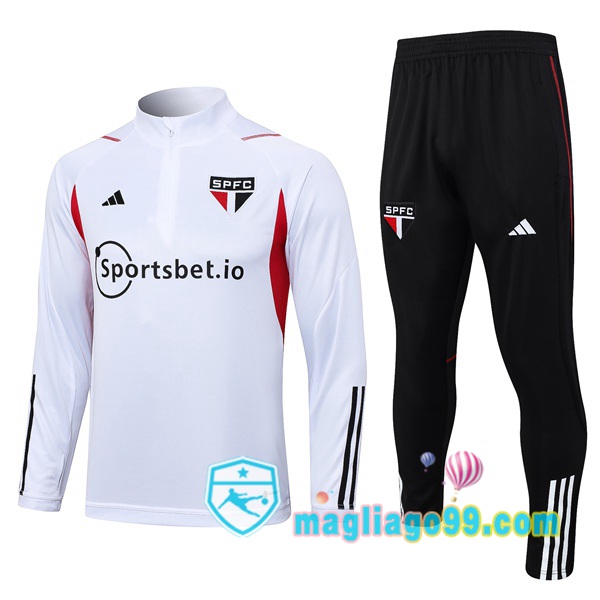 Magliago - Passione Maglie Thai Affidabili Basso Costo Online Shop | Tuta da Allenamento Sao Paulo FC Bianco 2023/2024