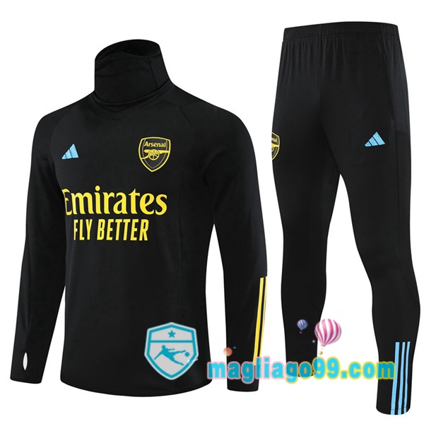 Magliago - Passione Maglie Thai Affidabili Basso Costo Online Shop | Tuta da Allenamento Arsenal Collo Alto Nero 2023/2024