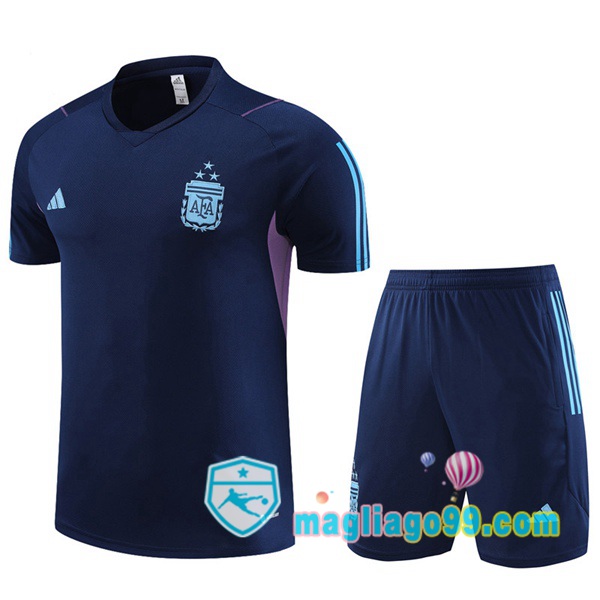 Magliago - Passione Maglie Thai Affidabili Basso Costo Online Shop | Tuta Maglie Allenamento Argentina + Shorts Blu Royal 2023/2024