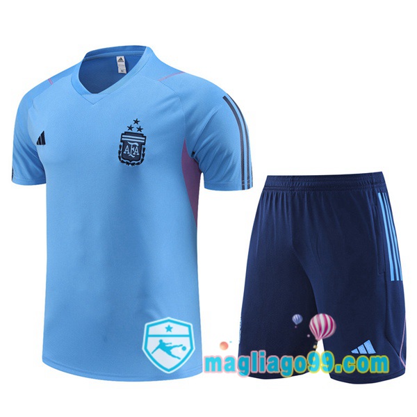 Magliago - Passione Maglie Thai Affidabili Basso Costo Online Shop | Tuta Maglie Allenamento Argentina + Shorts Blu 2023/2024