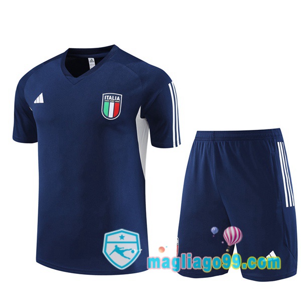 Magliago - Passione Maglie Thai Affidabili Basso Costo Online Shop | Tuta Maglie Allenamento Italia + Shorts Blu Royal 2023/2024