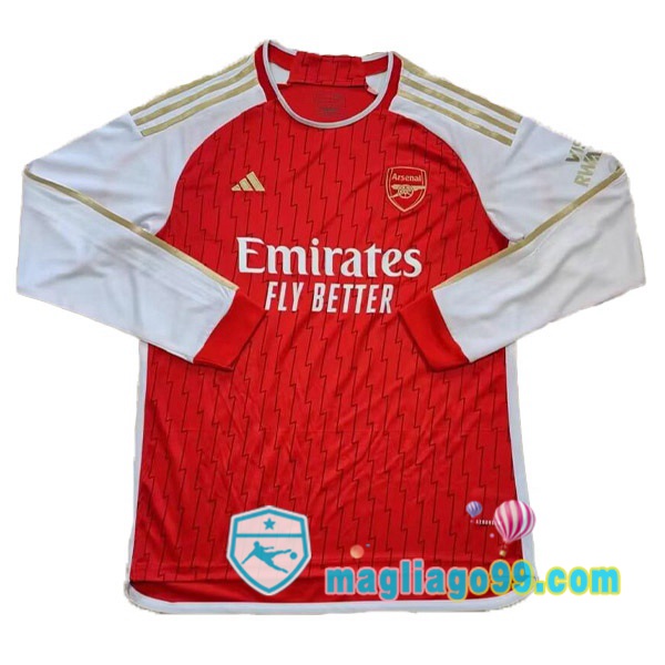Magliago - Passione Maglie Thai Affidabili Basso Costo Online Shop | Maglia Arsenal Prima Maniche Lunghe Rosso Versione Trapelata 2023/2024