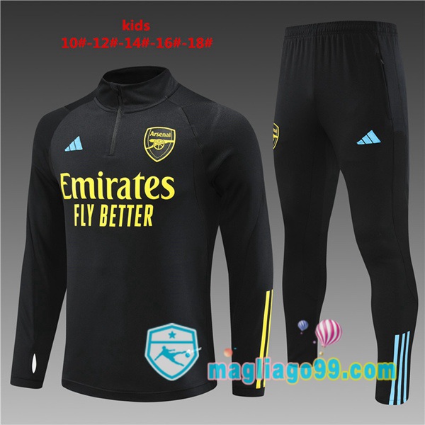 Magliago - Passione Maglie Thai Affidabili Basso Costo Online Shop | Tuta da Allenamento Arsenal Bambino Nero 2023/2024