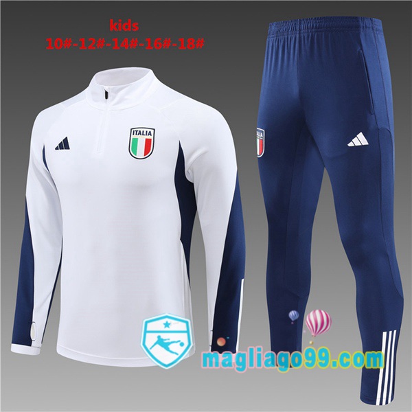 Magliago - Passione Maglie Thai Affidabili Basso Costo Online Shop | Tuta da Allenamento Italia Bambino Bianco 2023/2024