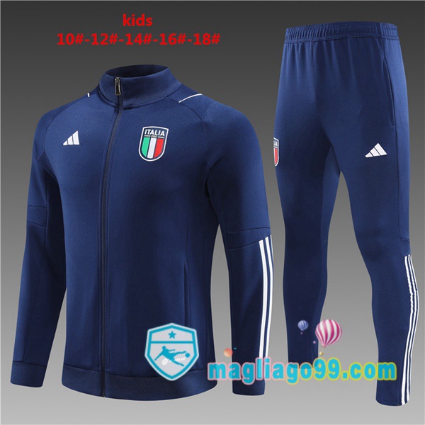 Magliago - Passione Maglie Thai Affidabili Basso Costo Online Shop | Giacca Da Allenamento Italia Bambino Blu Royal 2023/2024