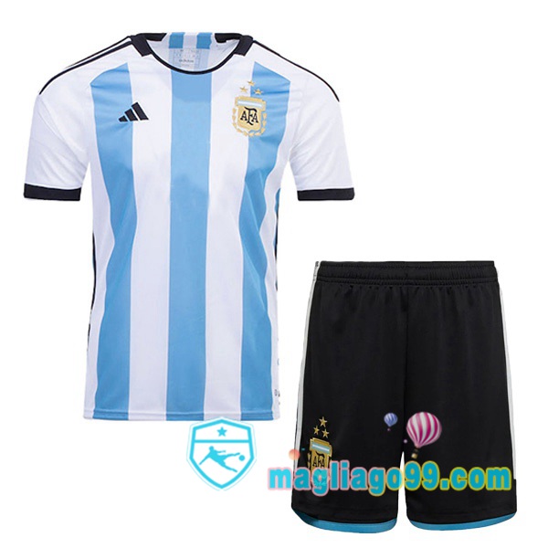 Magliago - Passione Maglie Thai Affidabili Basso Costo Online Shop | 3 Stelle Nazionale Maglia Calcio Argentina Bambino Prima Bianco Blu 2022/2023