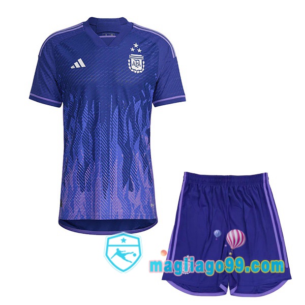 Magliago - Passione Maglie Thai Affidabili Basso Costo Online Shop | 3 Stelle Nazionale Maglia Calcio Argentina Bambino Seconda Porpora 2022/2023