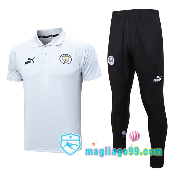 Magliago - Passione Maglie Thai Affidabili Basso Costo Online Shop | Manchester City Polo Maglia Uomo + Pantaloni Bianco 2023/2024