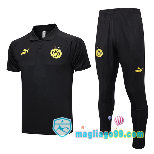 Magliago - Passione Maglie Thai Affidabili Basso Costo Online Shop | Dortmund BVB Polo Maglia Uomo + Pantaloni Nero 2023/2024