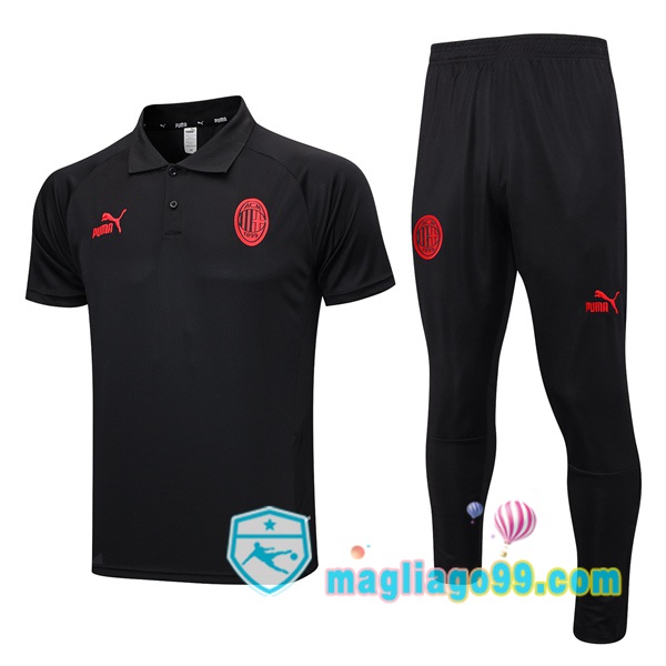 Magliago - Passione Maglie Thai Affidabili Basso Costo Online Shop | AC Milan Polo Maglia Uomo + Pantaloni Nero 2023/2024