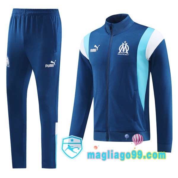 Magliago - Passione Maglie Thai Affidabili Basso Costo Online Shop | Giacca Da Allenamento Marsiglia OM Blu Royal 2023/2024