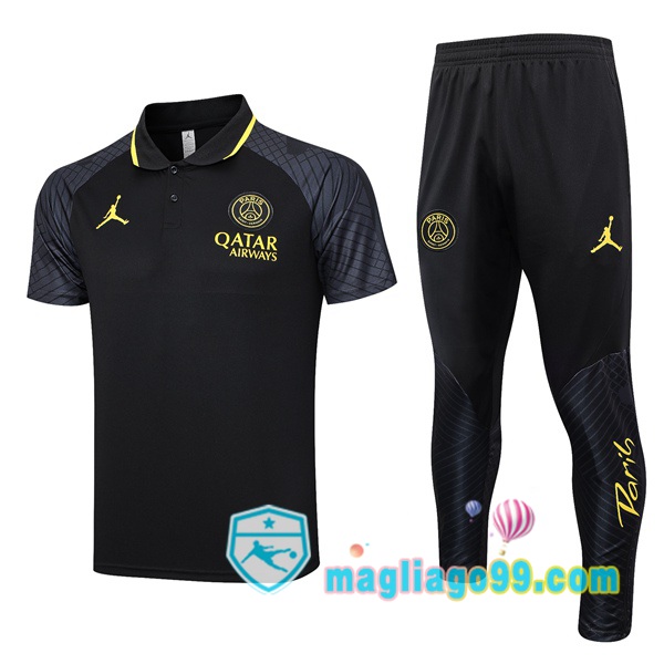 Magliago - Passione Maglie Thai Affidabili Basso Costo Online Shop | Paris PSG Polo Maglia Uomo + Pantaloni Nero 2023/2024