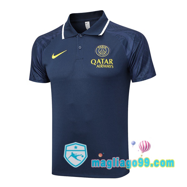 Magliago - Passione Maglie Thai Affidabili Basso Costo Online Shop | Paris PSG Polo Maglia Uomo Blu Royal 2023/2024