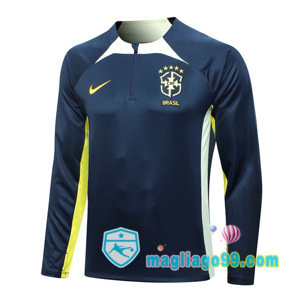 Magliago - Passione Maglie Thai Affidabili Basso Costo Online Shop | Felpe Allenamento Brasile Blu Royal 2023/2024