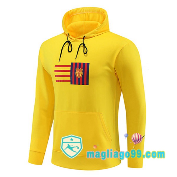 Magliago - Passione Maglie Thai Affidabili Basso Costo Online Shop | Felpa Con Cappuccio FC Barcellona Giallo 2023/2024