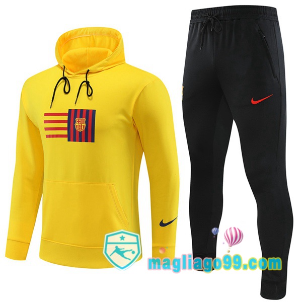 Magliago - Passione Maglie Thai Affidabili Basso Costo Online Shop | Giacca Con Cappuccio FC Barcellona Giallo 2023/2024