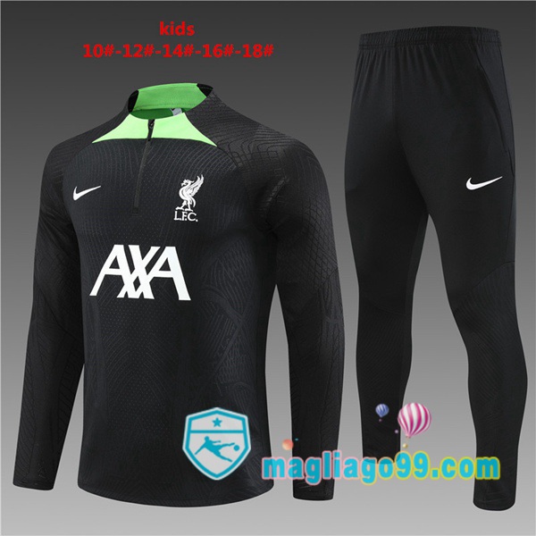 Magliago - Passione Maglie Thai Affidabili Basso Costo Online Shop | Tuta da Allenamento FC Liverpool Bambino Nero 2023/2024