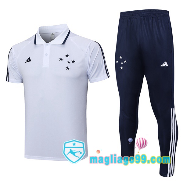Magliago - Passione Maglie Thai Affidabili Basso Costo Online Shop | Cruzeiro EC Polo Maglia Uomo + Pantaloni Bianco 2023/2024