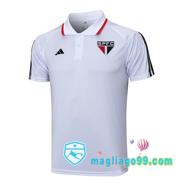 Magliago - Passione Maglie Thai Affidabili Basso Costo Online Shop | Sao Paulo FC Polo Maglia Uomo Bianco 2023/2024
