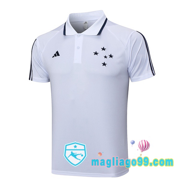 Magliago - Passione Maglie Thai Affidabili Basso Costo Online Shop | Cruzeiro EC Polo Maglia Uomo Bianco 2023/2024