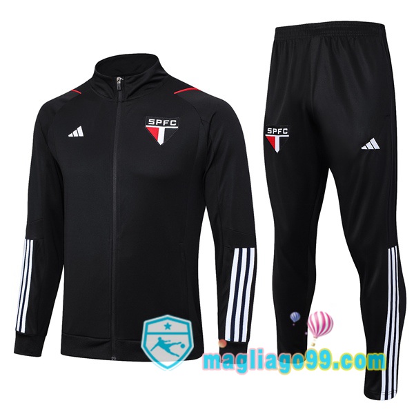 Magliago - Passione Maglie Thai Affidabili Basso Costo Online Shop | Giacca Da Allenamento Sao Paulo FC Nero 2023/2024