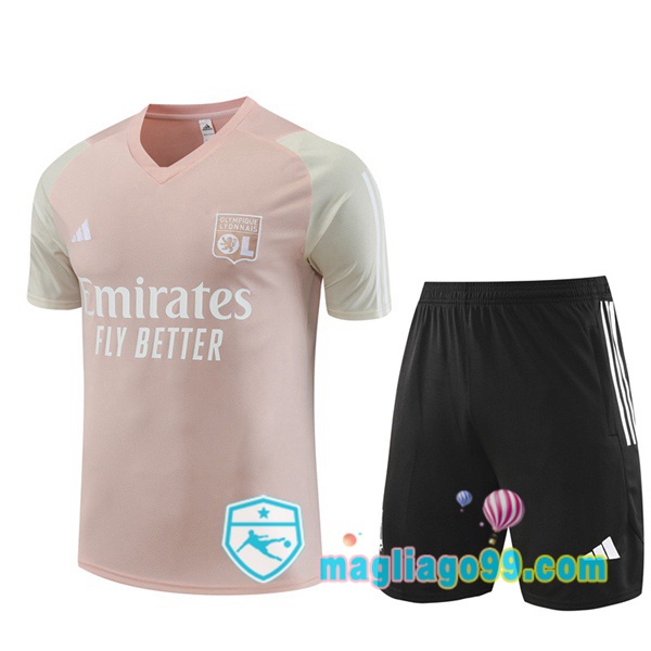 Magliago - Passione Maglie Thai Affidabili Basso Costo Online Shop | Tuta Maglie Allenamento Lyon OL + Shorts Rosa 2023/2024