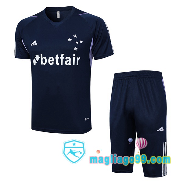 Magliago - Passione Maglie Thai Affidabili Basso Costo Online Shop | Tuta Maglie Allenamento Cruzeiro EC + Shorts Blu Royal 2023/2024