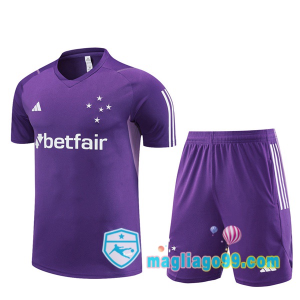 Magliago - Passione Maglie Thai Affidabili Basso Costo Online Shop | Tuta Maglie Allenamento Cruzeiro EC + Shorts Porpora 2023/2024