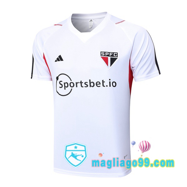 Magliago - Passione Maglie Thai Affidabili Basso Costo Online Shop | Tuta Maglie Allenamento Sao Paulo FC Bianco 2023/2024